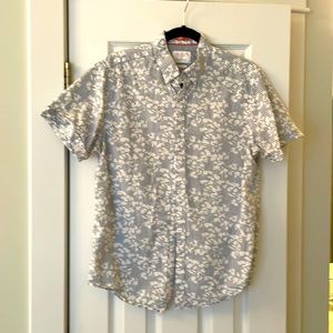 Denim & Flower men’s print button down short-sleeved shirt